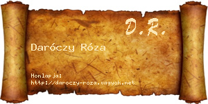 Daróczy Róza névjegykártya